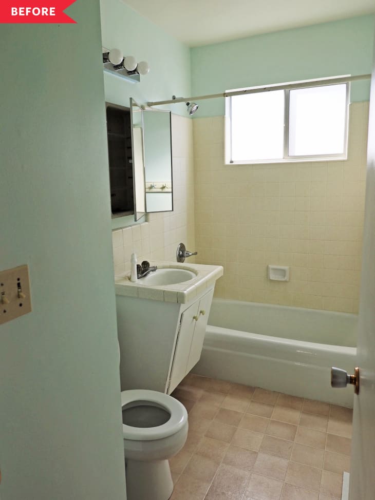 Bathroom Redo Painted Tile - Before and After Photos | Apartment Therapy